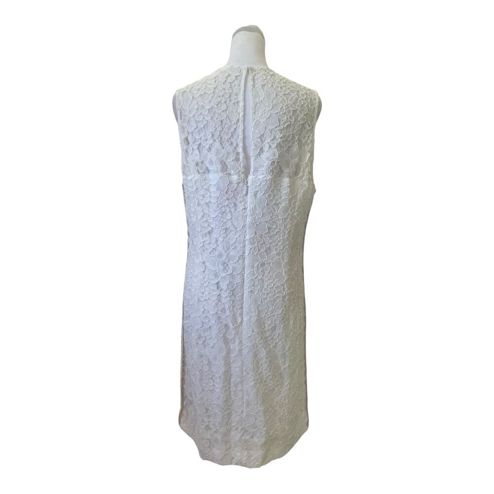 Lilly Pulitzer Dress Womens 10 White Corded Floral Lace Mila Shift NWT Gold Trim - Picture 7 of 16